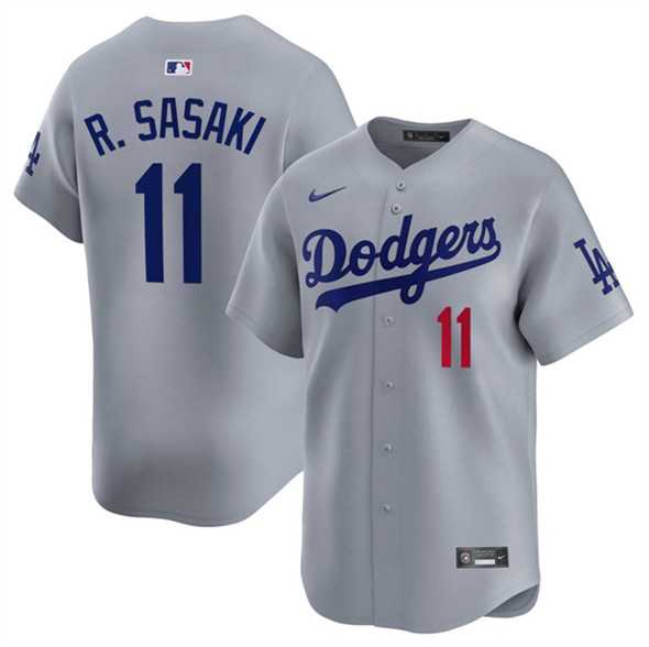 Men%27s Los Angeles Dodgers #11 Roki Sasaki Gray 2025 Alternate Limited Stitched Jersey Dzhi